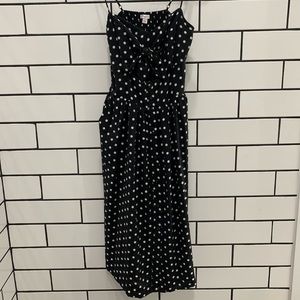 Polka dot Cut Out Midi dress with pockets & bow !